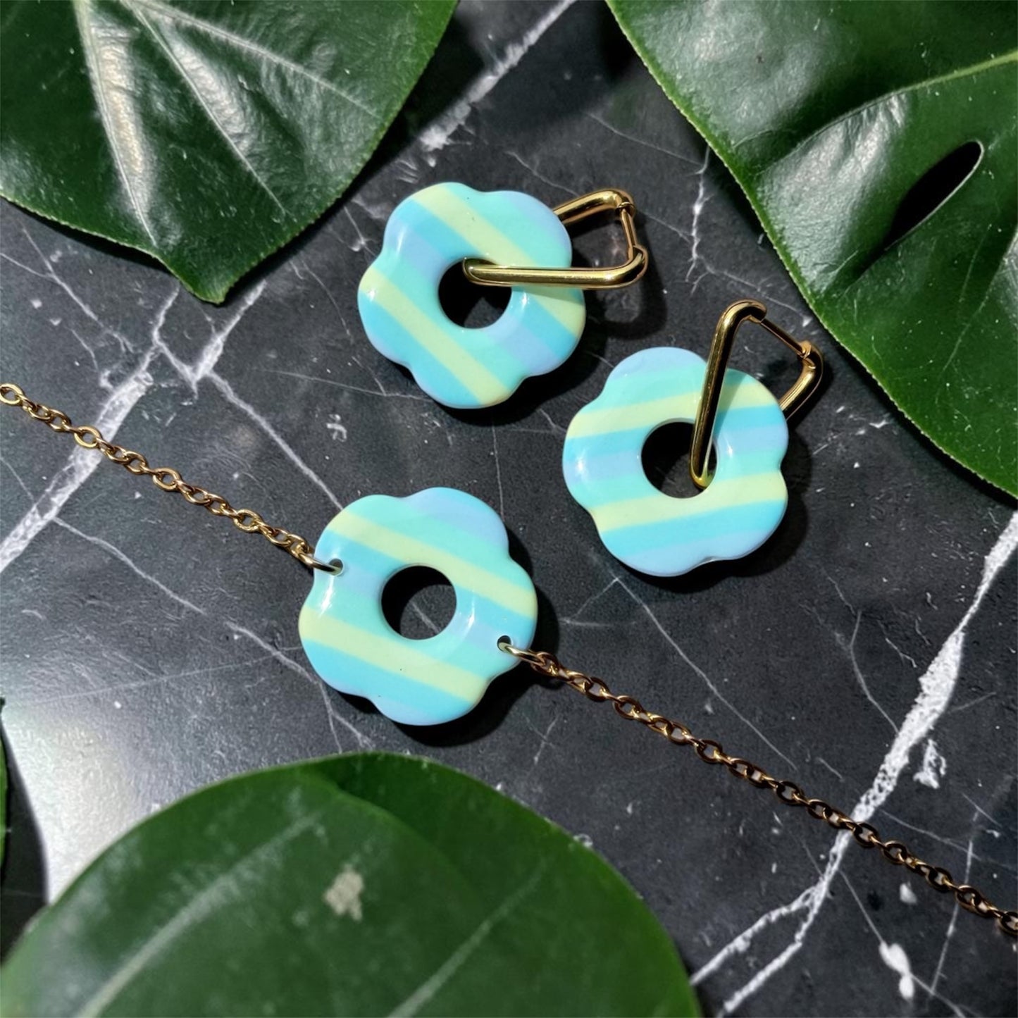 🩵 Parure fleur pastel