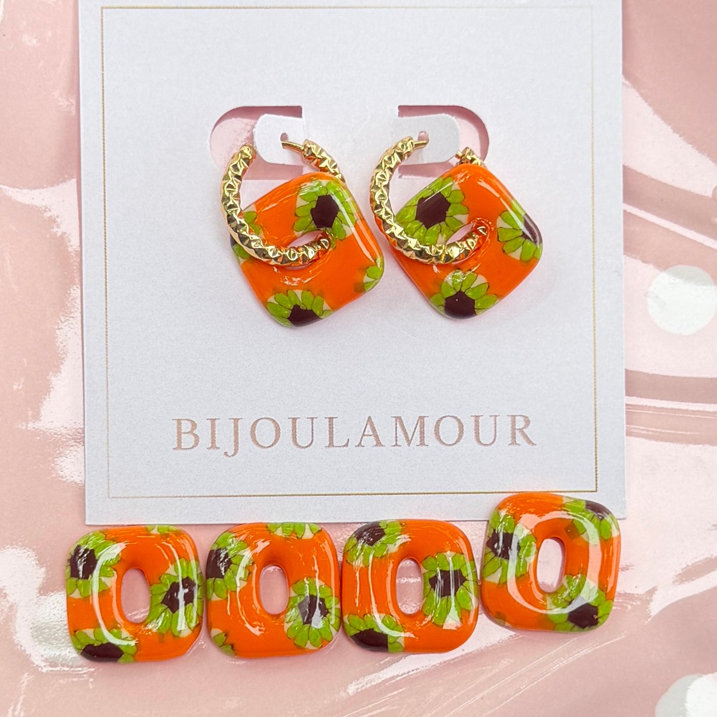 Boucles d’oreilles artisanales en argile polymère