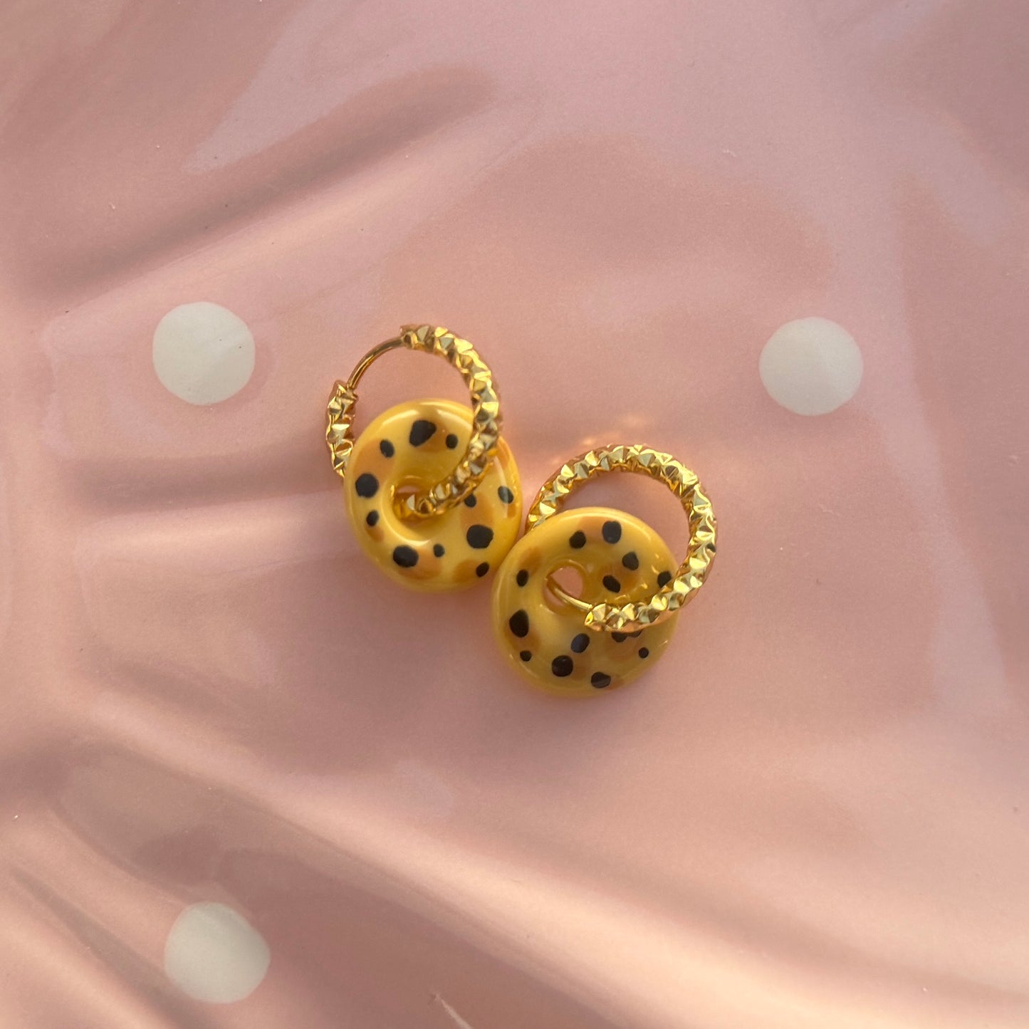🐆 Pampilles Léopard Doré avec Créoles Incluses