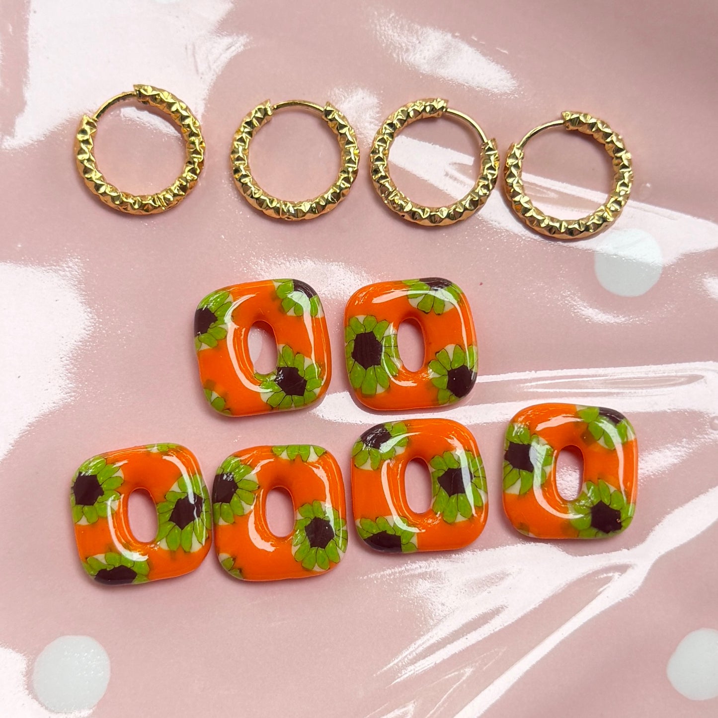 Boucles d’oreilles artisanales en argile polymère